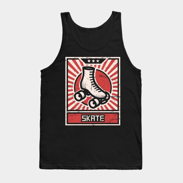 SKATE | Roller Skating Propaganda Poster Tank Top by MeatMan